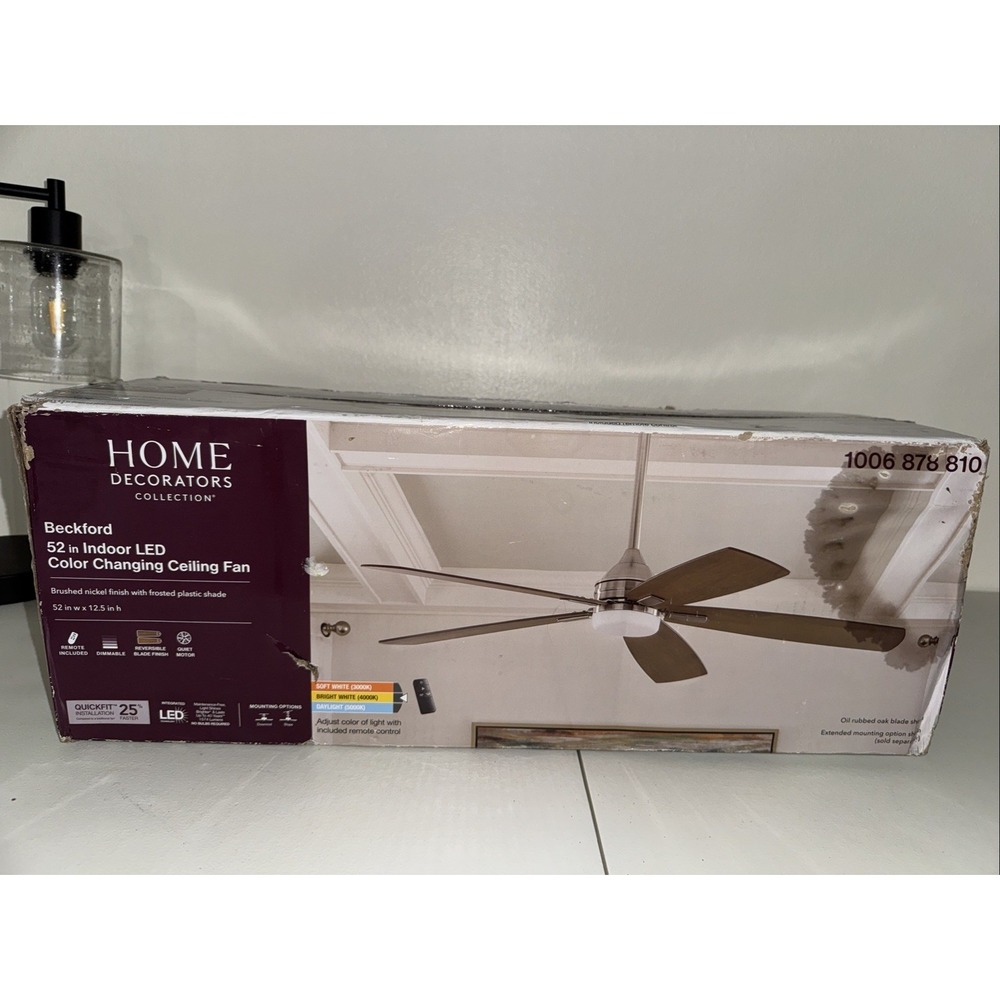 Home Decorators Beckford 52 in. LED Indoor Color Changing Ceiling Fan W/ Remote
